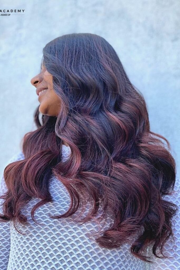 Auburn highlights hair color for Indian skin tone