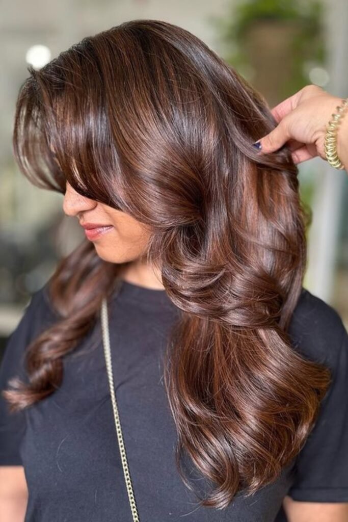 Chestnut hair color for Indian skin tone