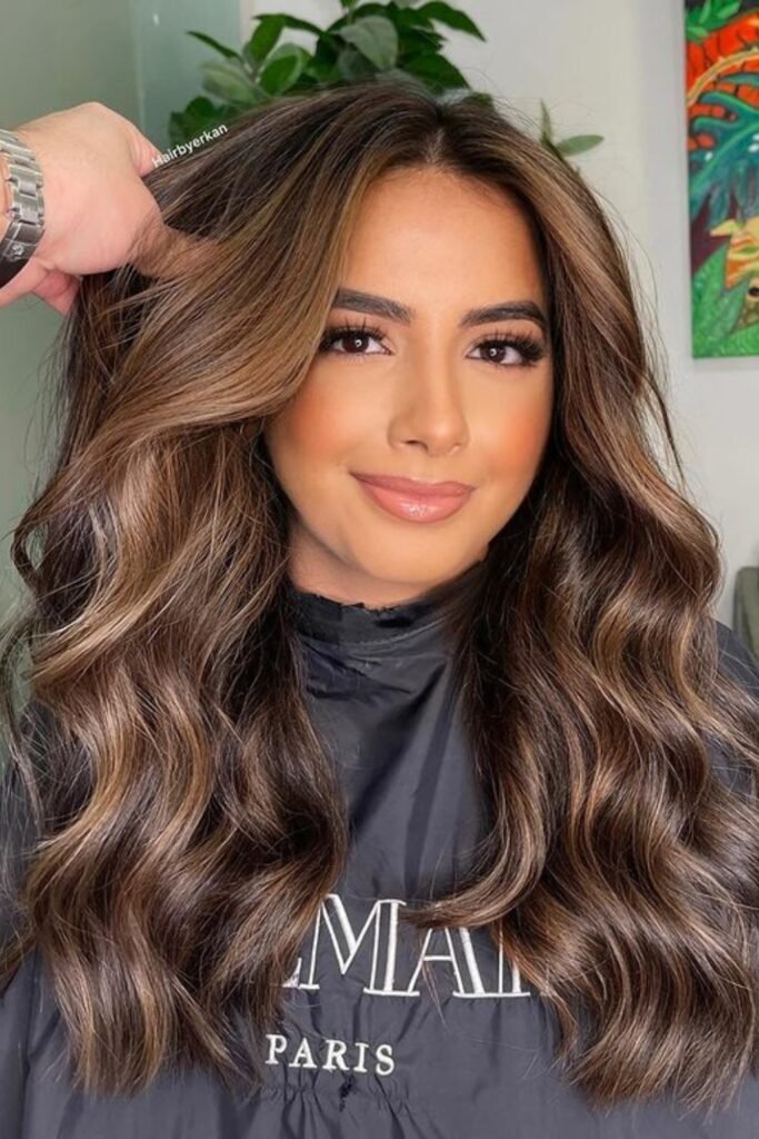 Golden balayage for Indian skin tone