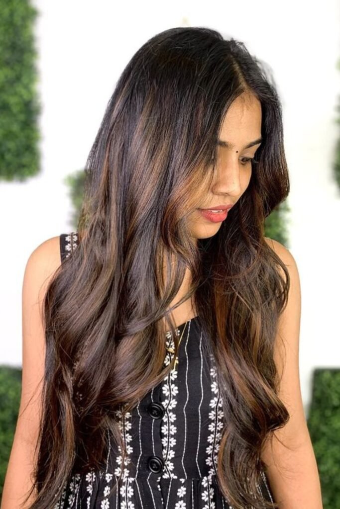 Copper Brown balayage for Indian skin tone