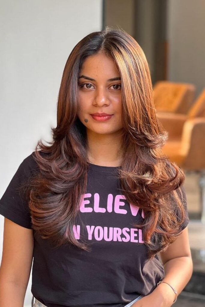 Rich Hazelnut hair color for Indian skin tone