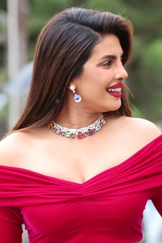 Warm brown low lights hair for Indian skin tone